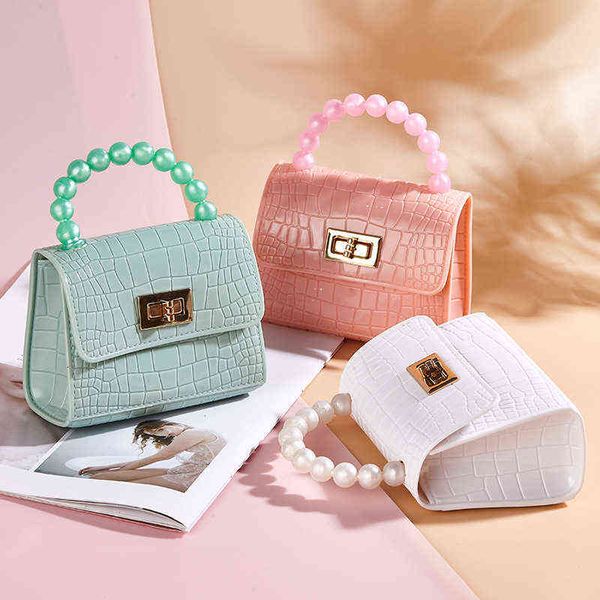

jelly bag women's summer 2021 mini pearl handbag chain menger