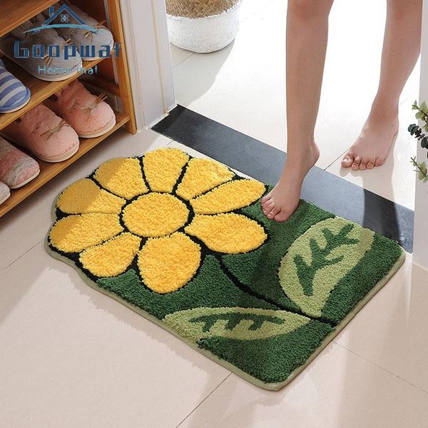 

cushion/decorative pillow creative 3d cartoon sun flower non-slip bathroom mat breathable soft absorbent door foot pad modern bedroom printe