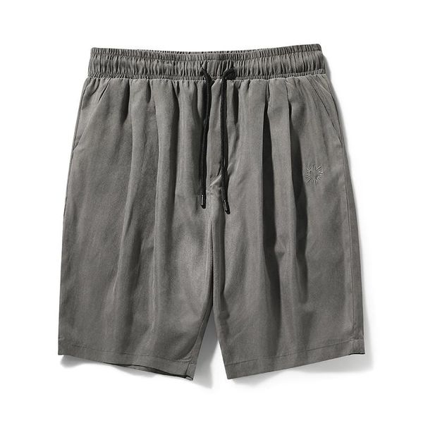 

men's shorts solid color five-point pants summer trend beach sports casual lace-up all-match, White;black
