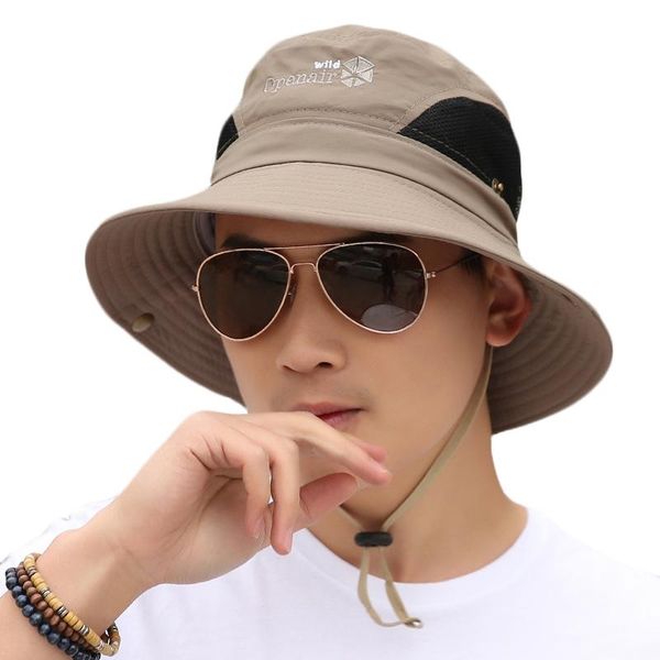 

stingy brim hats summer women men sun bucket hat fisherman wide large anti-uv holiday beach cap fashion outdoor mesh caps, Blue;gray