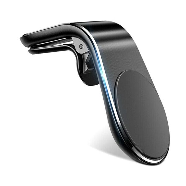 

clip air vent magnetic holder l shaped car phone portable abs magnet sucker mobile stand cell anti-dust gadgets