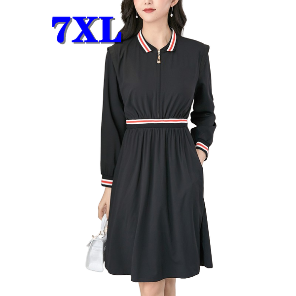 

plus size dresses dress long sleeve vestidos casual robe 2021 style fashion elegant women clothing summer gown black gothic