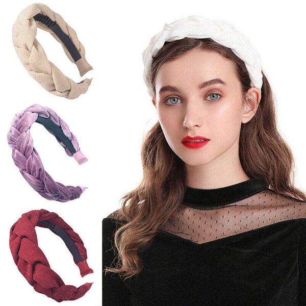 

hair accessories retro loop women's hairband braid twist headband bands velvet
