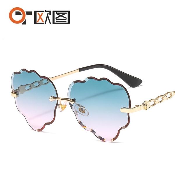 

fashion sunglasses frames wave shape color frameless men's and women's s015, Black