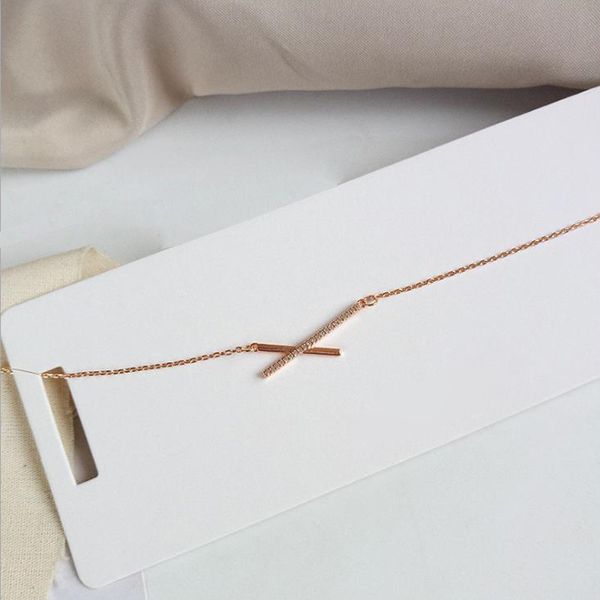 

lettre clavicule x chaÃ®ne croix x collier chaÃ®ne clavicule, Silver