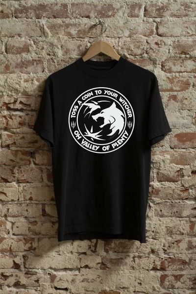 

the witcher, toss a coin to your witcher t-shirt for men women, White;black