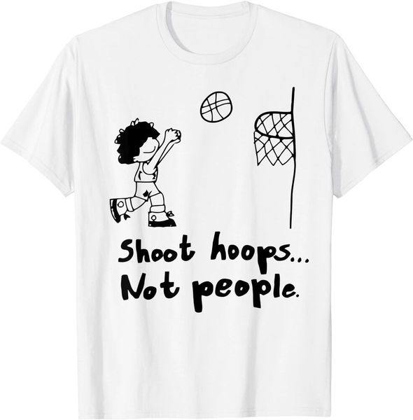 

shoot hoops not people vintage retro sunset funny gift t-shirt size s-5xl, White;black