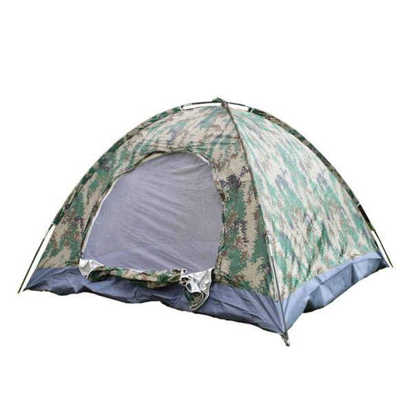

tents and shelters camping tent waterproof anti-uv 4 people portable single layer digital camouflage for hiking beach fishing picnic