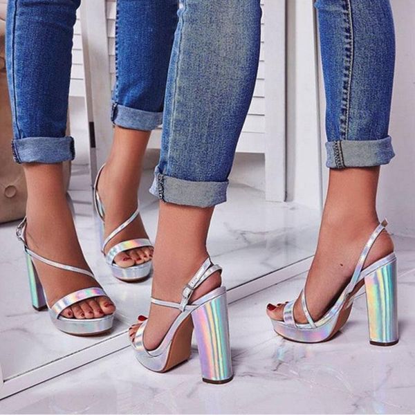 

summer sandals women 2021 ankle strap heels shoes for open toe chunky high party dress, Black