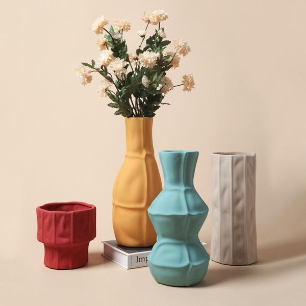 

home decor nordic morandi creative hydroponic vase art ceramics dry flower decoration living room tableornaments vases