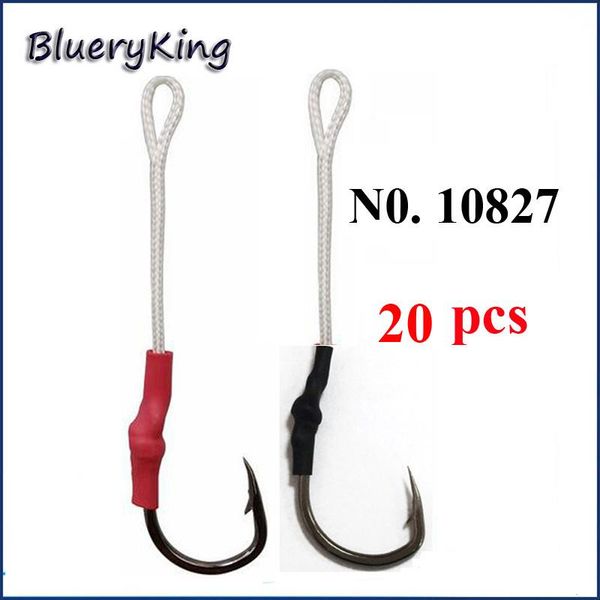 

bluekim 20pcs 10827 stainless steel assist hook jig fish hooks jigging bait fishing with pe line saltwater