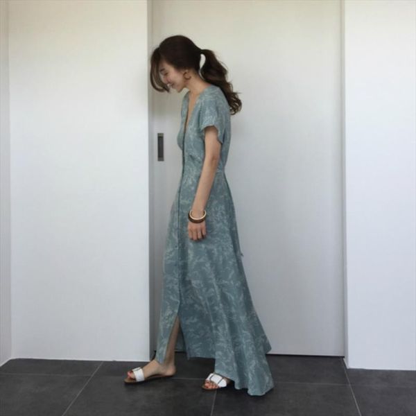 

korea v neck women dress flower printing a line super long shirt vintage single breasted short sleeve with, Black;gray