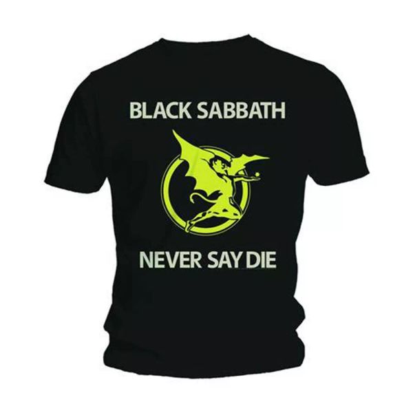 

Black sabbath never say die official t-shirt men unisex, White;black
