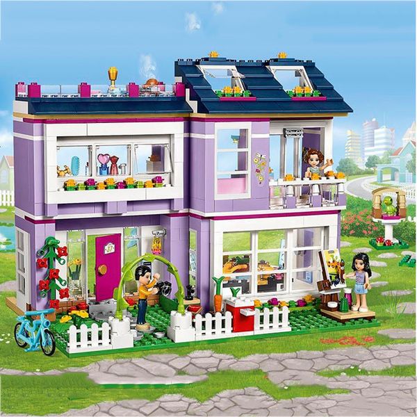 

compatible with lepining friends emma's house 41095 building blocks emma mia figure educational toys for children girl 1008