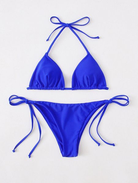 

triangle tie side bikini swimsuit e5v8#, White;black