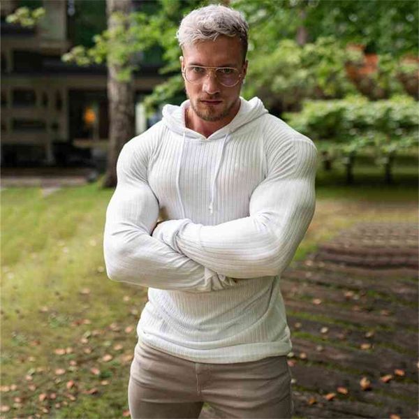 

fashion winter hooded sweater men warm turtleneck mens sweaters slim fit pullover men classic sweter men knitwear pull homme 210818, White;black