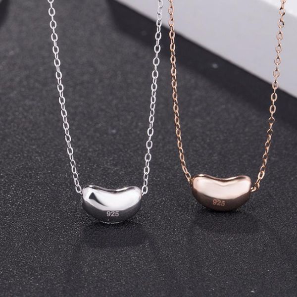 

silver pea shape necklace trend gold plated clavicle chain chains