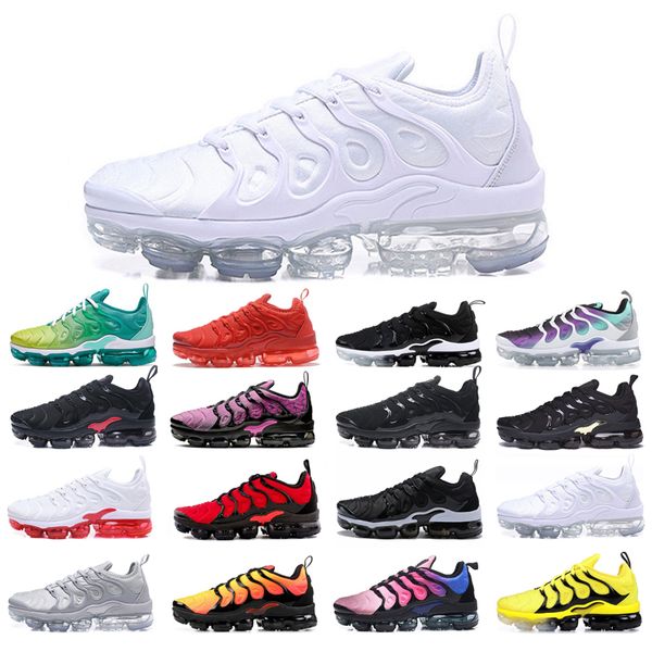

plus running shoes for men women sport white black sunset lemon lime red shark tooth aurora green blue fury grey hyper violet bumblebee gold