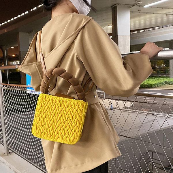 

shoulder bags premium twist bag handbag single messenger women's cotton stripe plaid for women