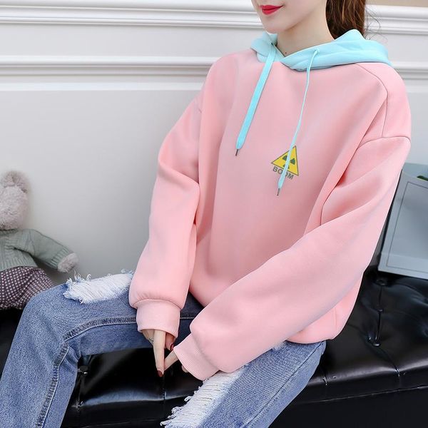 

women's hoodies & sweatshirts nuclear boom creative life personality print women streetwear casual loose harajuku funny fleece spell co, Black