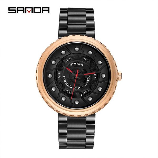 

wristwatches watch men skeleton quartz watches cool fashion wristwatch clock stainless steel black silver color, Slivery;brown