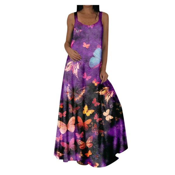 

casual dresses 2021 women's loose spaghetti strap long holiday sundress fashion round neck a-line maxi party for women, Black;gray