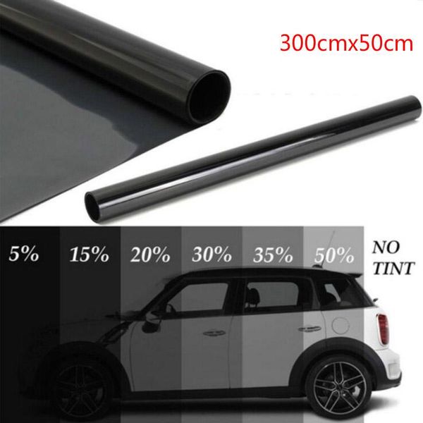 

car sunshade 50cm*300cm film window tint reduce glare 1%/5%/15%/35%/50% home glass uv protector sticker