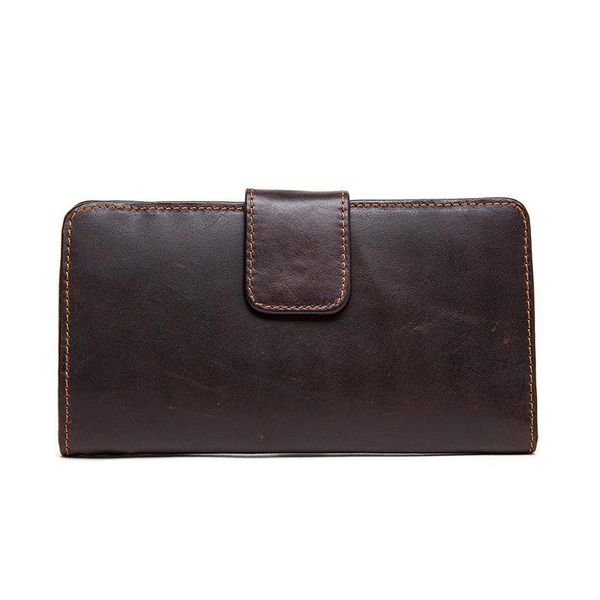 

wallets the first layer cow leather wallet men's korean long clutch bag multi-card, Red;black