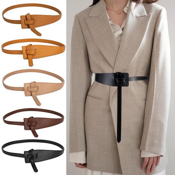 

belts design women knotted waistbands wide long pu leather fashion woman cummerbunds dress decorate bow buckle gifts, Black;brown