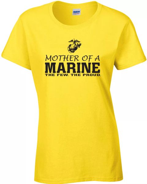 

mother of a marine the few the proud u.s. marines military ladies tee shirt 917, White;black