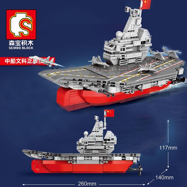 

Shandong Aircrafted Carrier china Military model Building bricks Plane fighter warplane chinese Warship Battleship sembo blocks