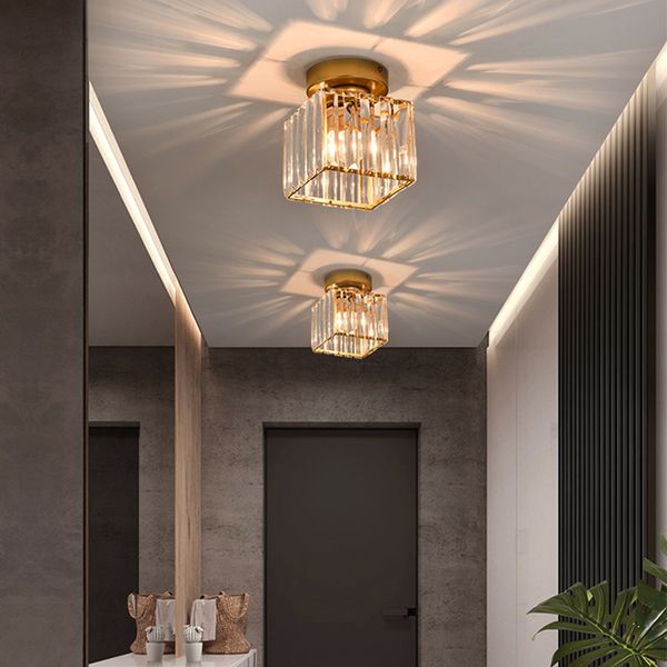 

luxury crystal ceiling light e27 aisle corridor lamp cloakroom balcony creative entrance hall led ceiling lights