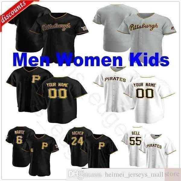 

custom 2022 baseball jerseys trevor williams jose osuna gregory polanco jacob stallings keone kela stitched man women kids youth jersey, Black