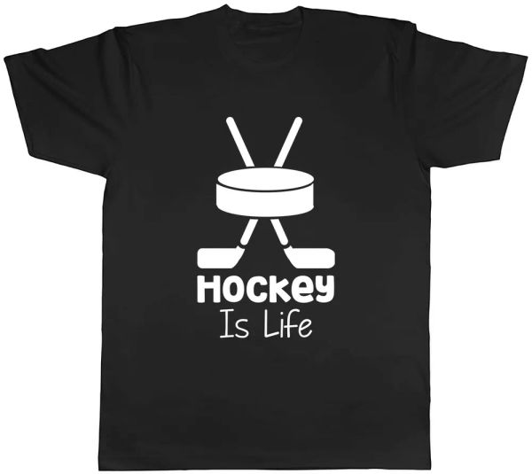

hockey is life mens t-shirt tee, White;black