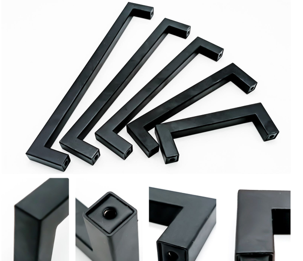 

2pcs/set square matte cabinet door handle light luxury stainless steel modern simple drawer wardrobe black extension handles & pulls
