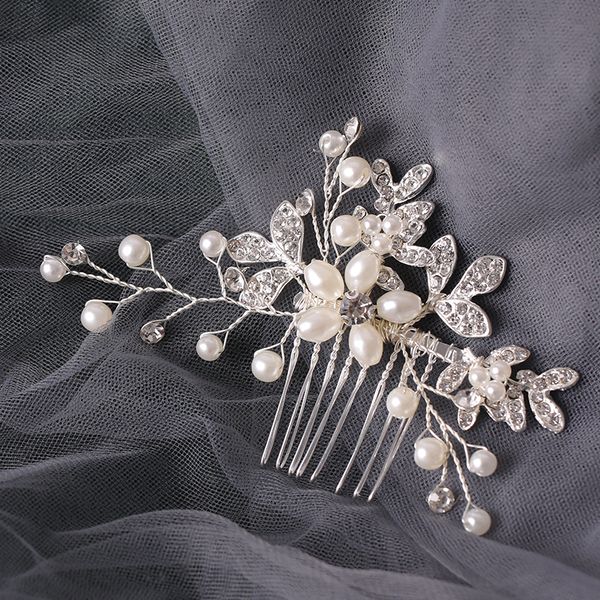 

hair comb flower wedding hair accessories silver color rhinestone headband bridal tiara headband hair pins wedding jewelrydio chan cont, Golden;white