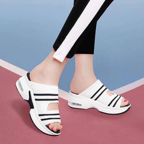 

slippers style casual women's beach shoes lightweight outer wear with a pedal thick-soled sandals, Black