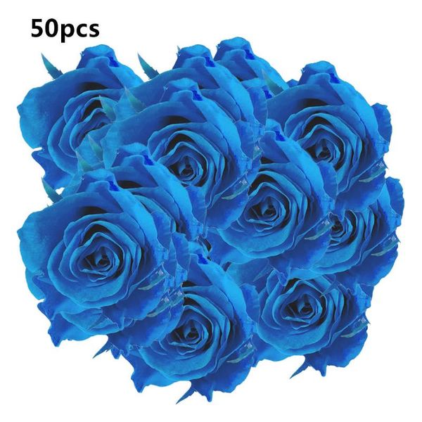 

decorative flowers & wreaths 50pcs artificial silk black rose flower heads simulation plastic home party decor