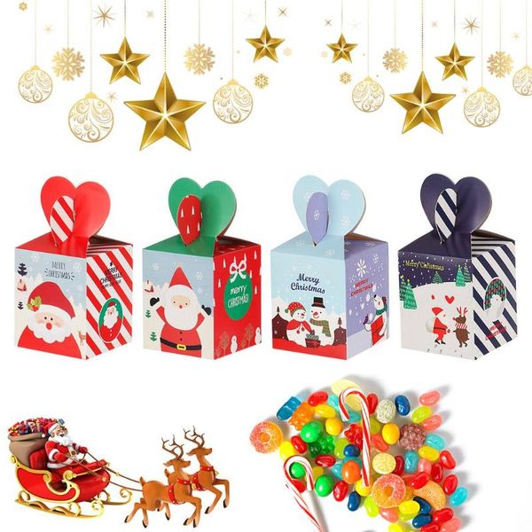 

christmas decorations square heart shape xmas snowman packaging box apple gift