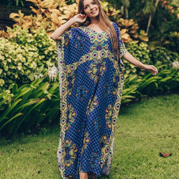 

bikini cover-ups sarongs for women beachwear kaftan bohemian printed long summer beach dress cotton tunic swimsuit cover up q761 210420, White;black