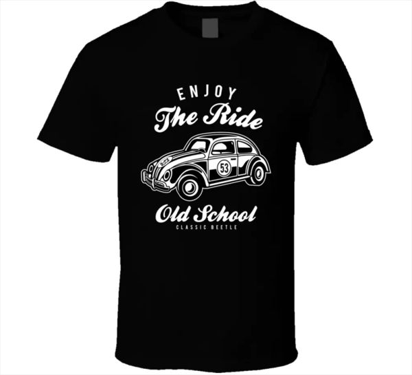 

enjoy the ride racing club car retro old school drive short sleeve men's t-shirt, White;black