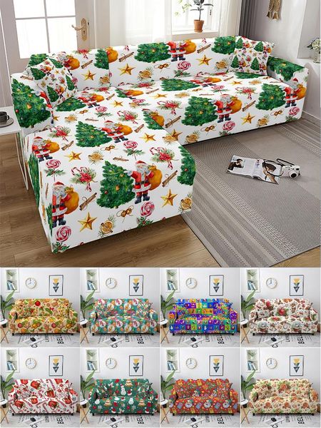 

chair covers christmas sofa sectional couch cover spandex elastic l shaped silpcover decorations navidad funda de sofÃ¡