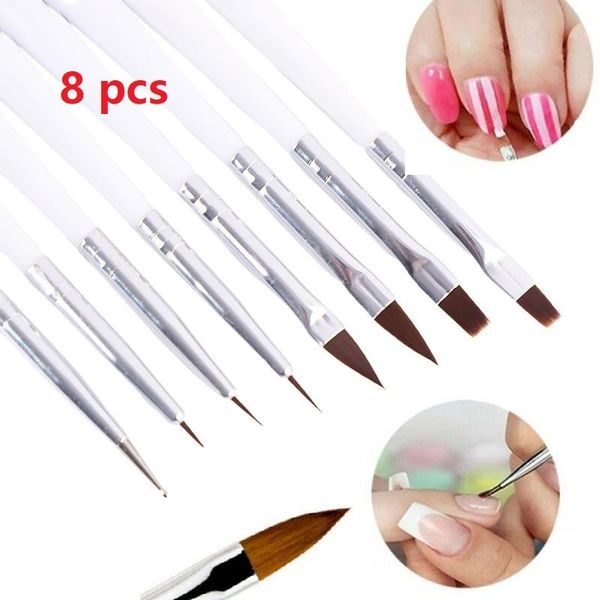 

nail brush painting tools 8pcs set uv gel brushes salon or home use ultra-thin line drawing pen art kits