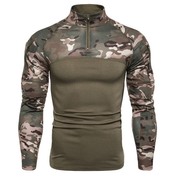

men camouflage tactical military t shirt clothing long sleeve tight tees, White;black