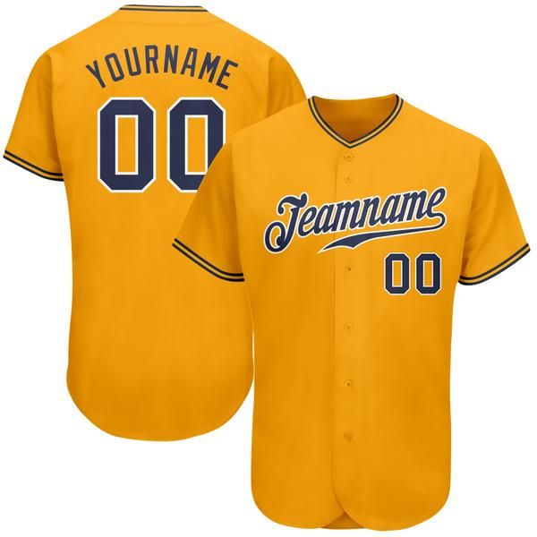 

custom gold navy-white authentic baseball jersey, Blue;black