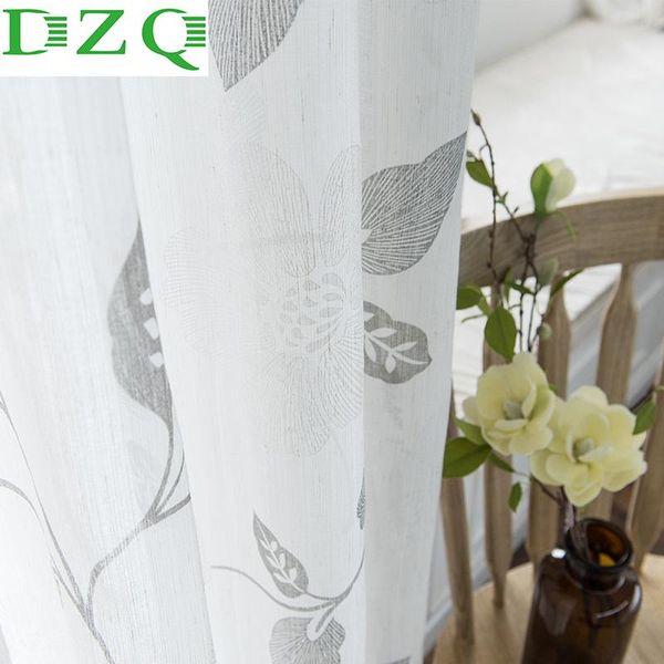 

floral printed tulle curtains for kitchen living room bedroom window treatment voile modern home decor panels blind curtain & drapes