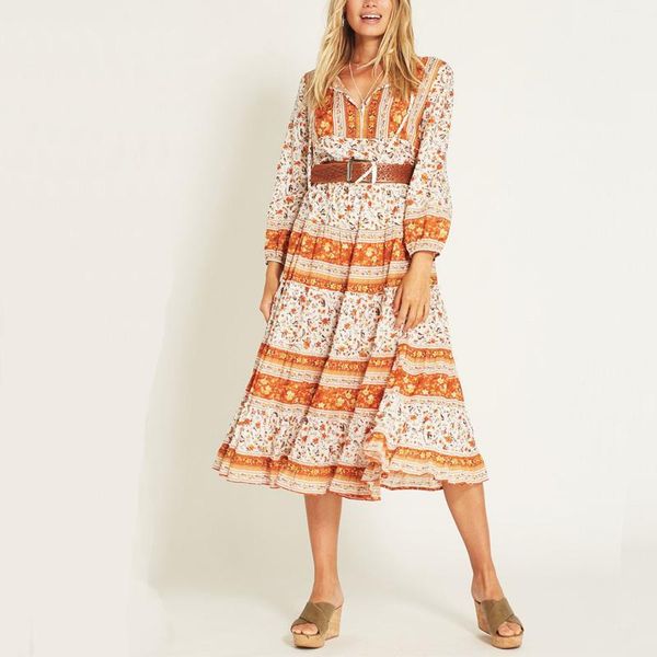 

casual dresses women dress spring flower print pleated vestidos, Black;gray