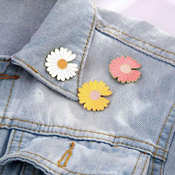 

pins, brooches cute badge white powder blue purple yellow sunflower ladies brooch enamel pin fashion jewelry bag hat cowboy daisy, Gray