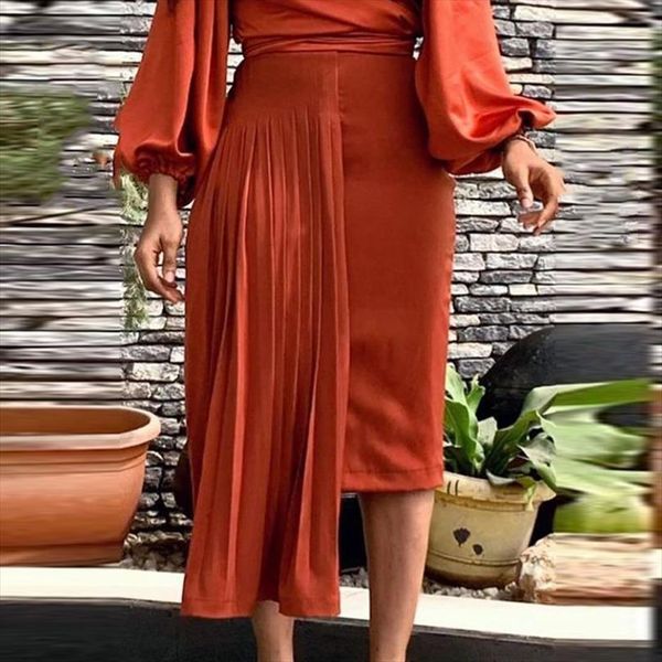 

summer irregular pleated women skirts high waist bodycon ruffle plus size knee length evening party club, Black