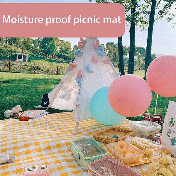 

outdoor pads portable folding camping mat beach picnic lightweigt waterproof sleeping pad moistureproof plaid blanket